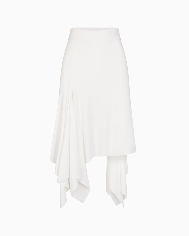 Sleek Stretch Asymmetrical Skirt | Bright White