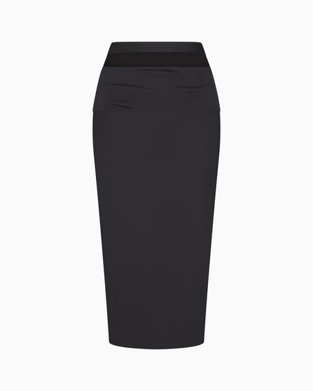 Sleek Stretch Cutout Skirt | Black