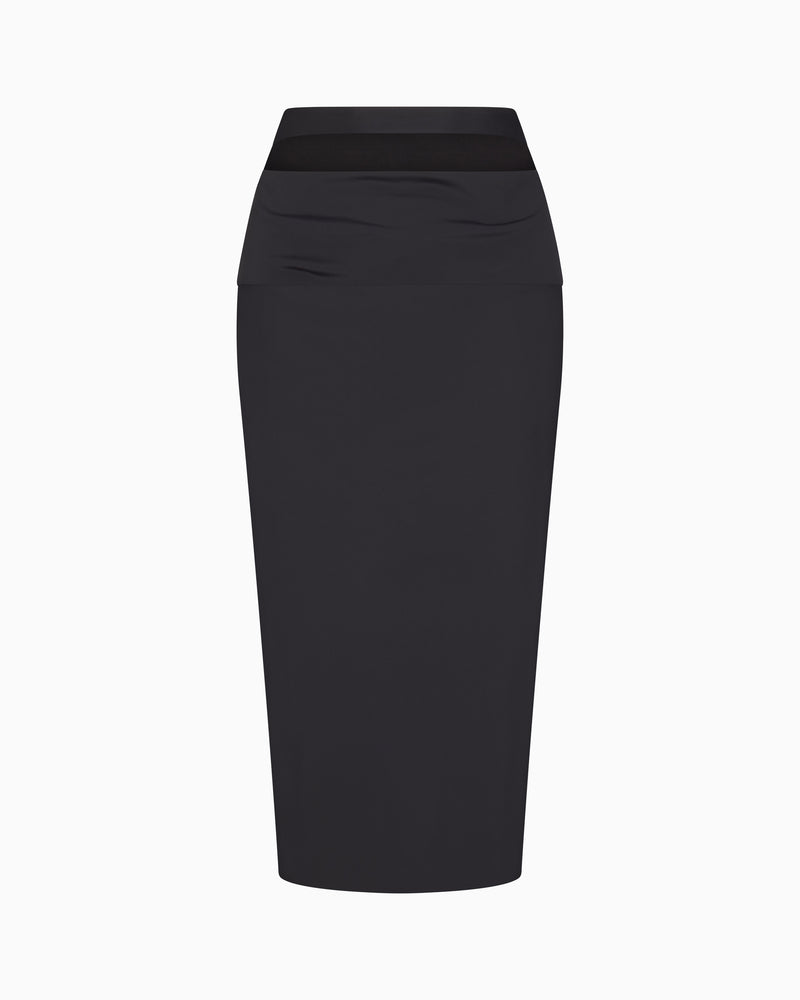 Sleek Stretch Cutout Skirt | Black