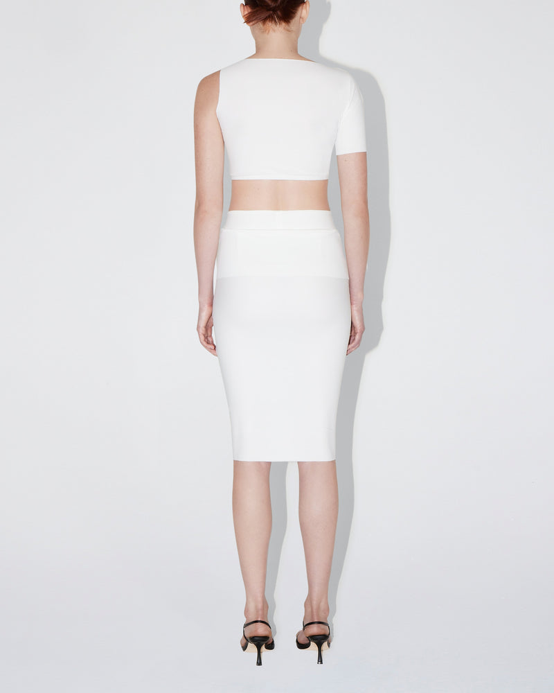 Sleek Stretch Cutout Skirt | Bright White