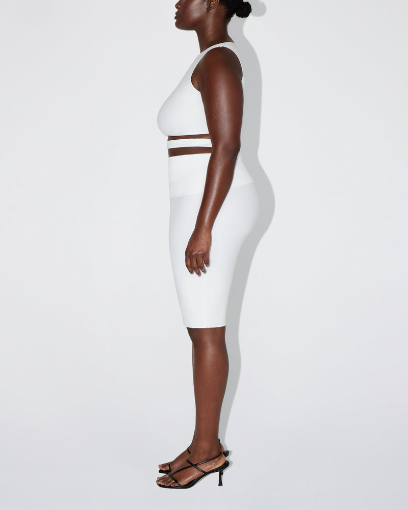 Sleek Stretch Cutout Skirt | Bright White
