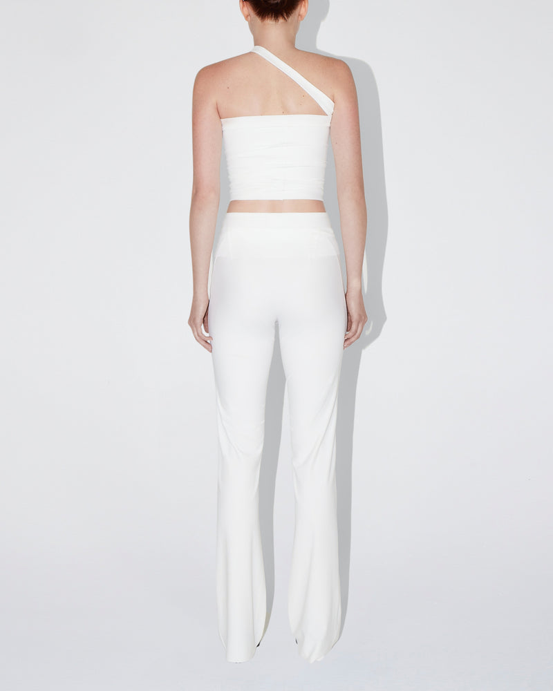 Sleek Stretch Cutout Foldover Pants | Bright White