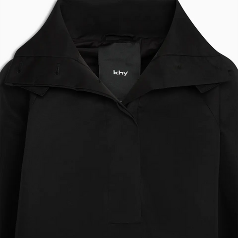 Black Cropped Parka Pullover Jacket | Khy