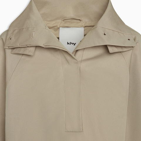 Taupe Cropped Parka Pullover Jacket | Khy