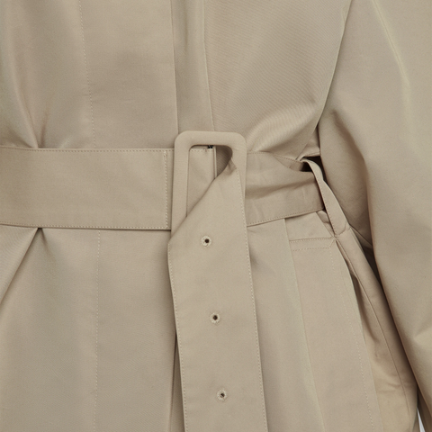 Taupe Short Trench Coat Outerwear Fitted | Khy