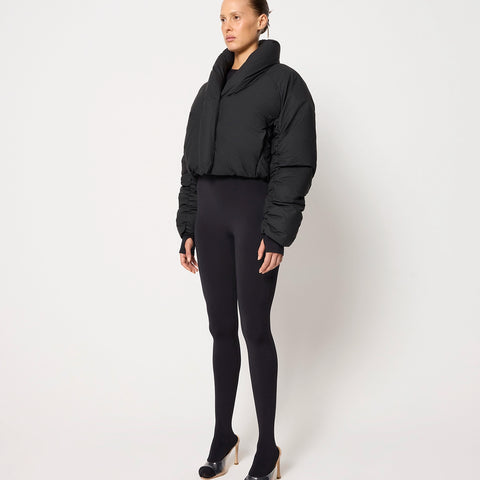 Black Cropped Puffer Jacket Outerwear | Khy