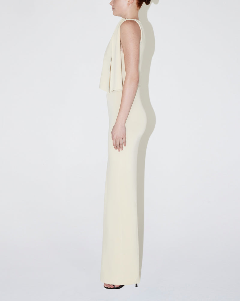 Sueded Stretch Knotted Maxi Dress | Stone