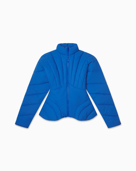 Sculpted Puffer Jacket | Cobalt Blue