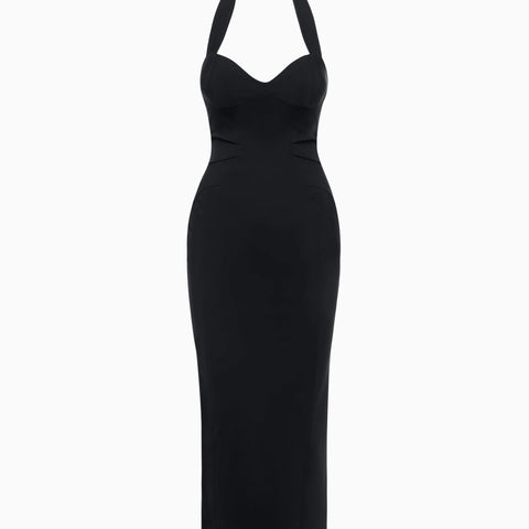 Women's Black Fitted Halter Dress Stretch | Khy Women's Black Fitted Halter Dress Stretch | Khy