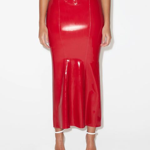 khy red latex dress Red Latex Mini Dress Stretch Bodycon