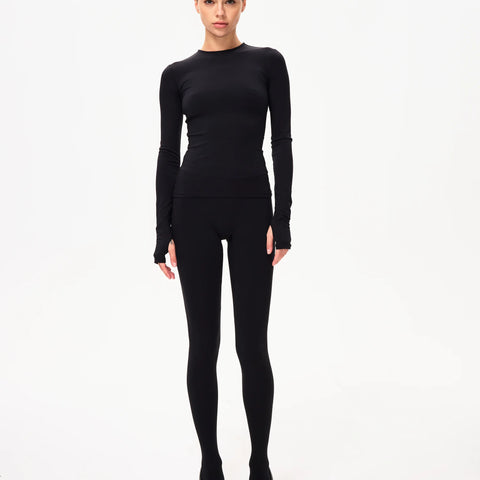 トップス d.hygen finger hole long sleeve t-shirt Black Long Sleeve Thumb Hole Tee Stretch | Khy