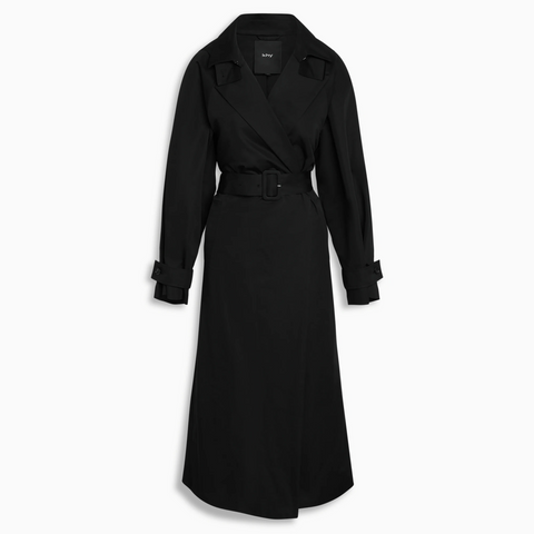 Black Relaxed Trench Coat Outerwear