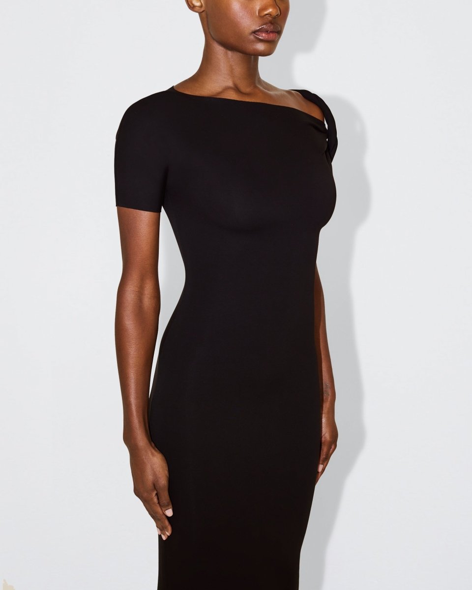 Khy Women's Stretch Sueded Twist Maxi Dress – Black – Size 4X