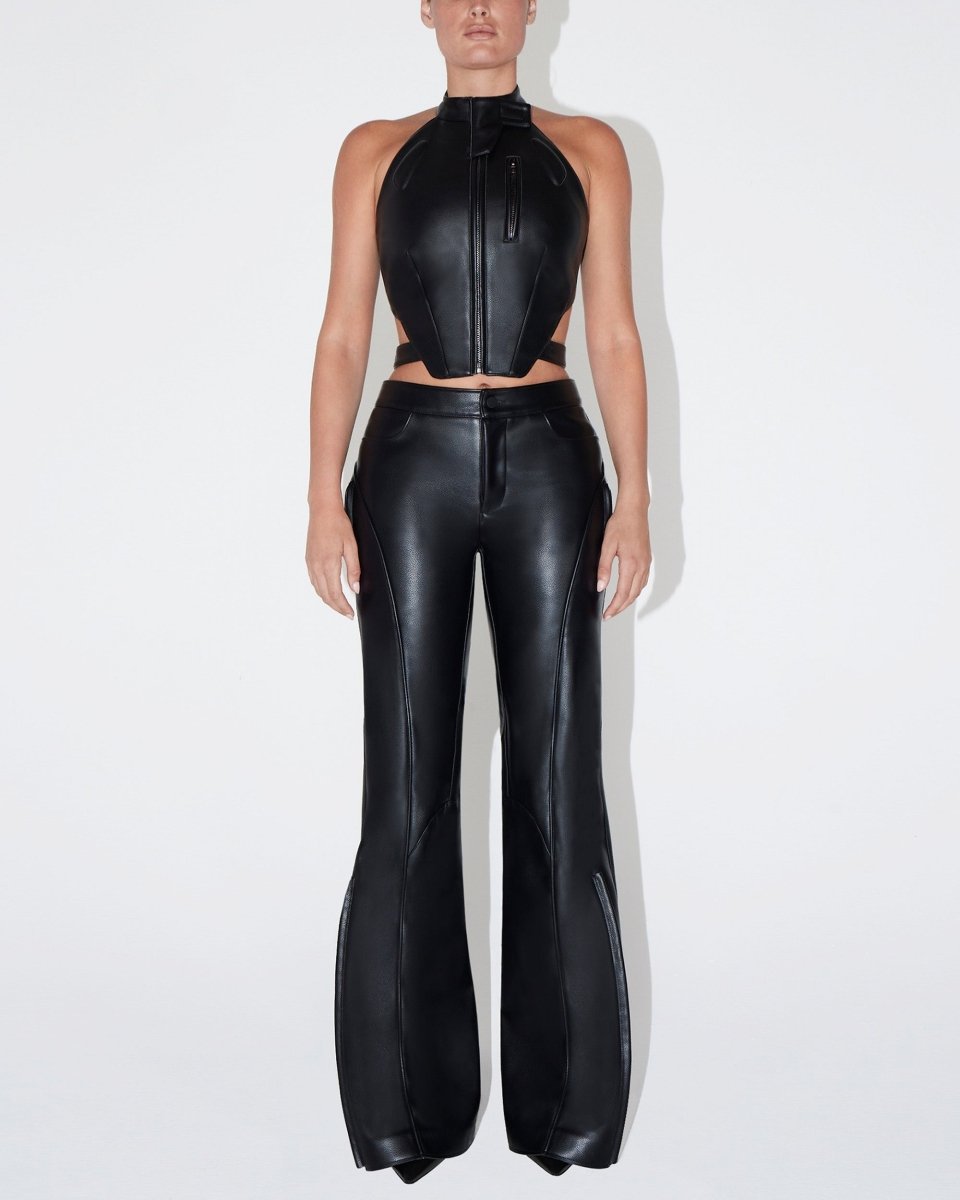Leather Look Black Leather Pants For Ladies Forever New Straight