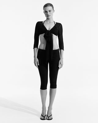 June Silk Tie Top | Black