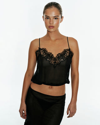 Paloma Silk Cami | Black