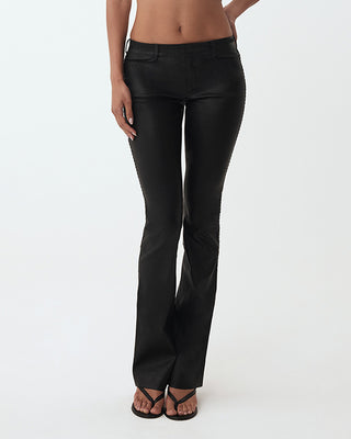 The Perfect Low-Rise Pant | Black Leather