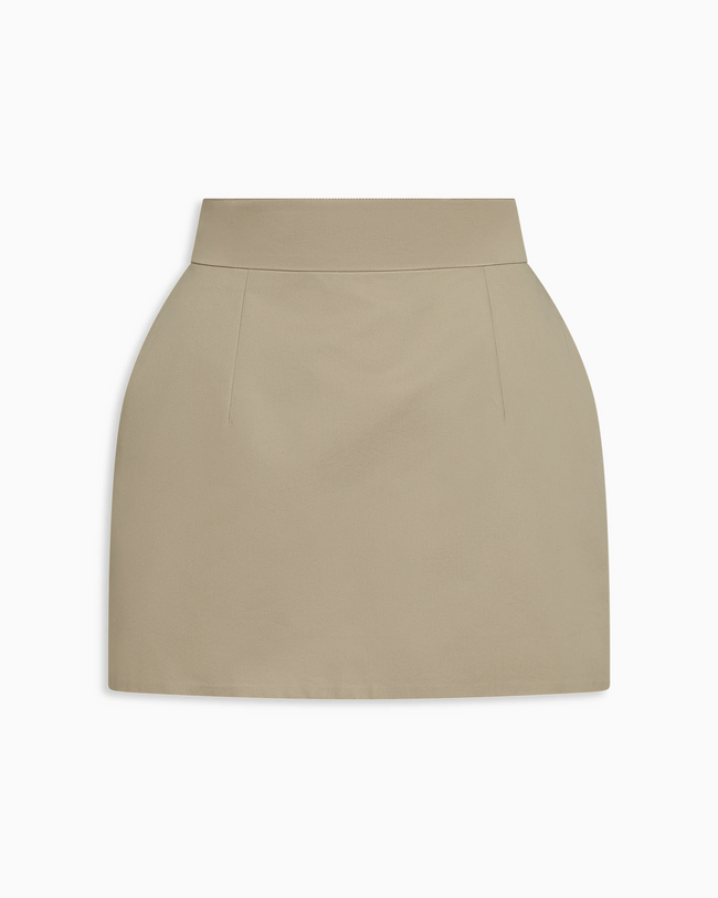 Structured Mini Skirt | Taupe