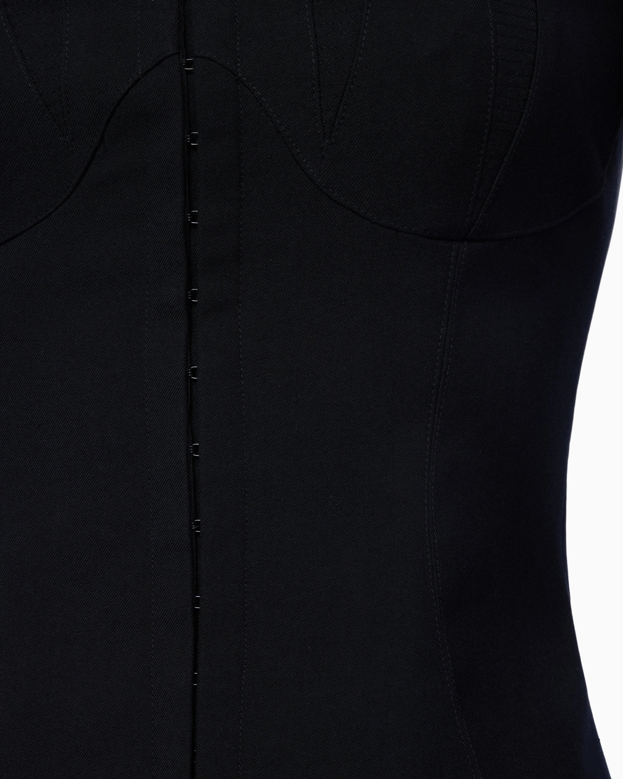 Long Sleeve Corset Top | Black