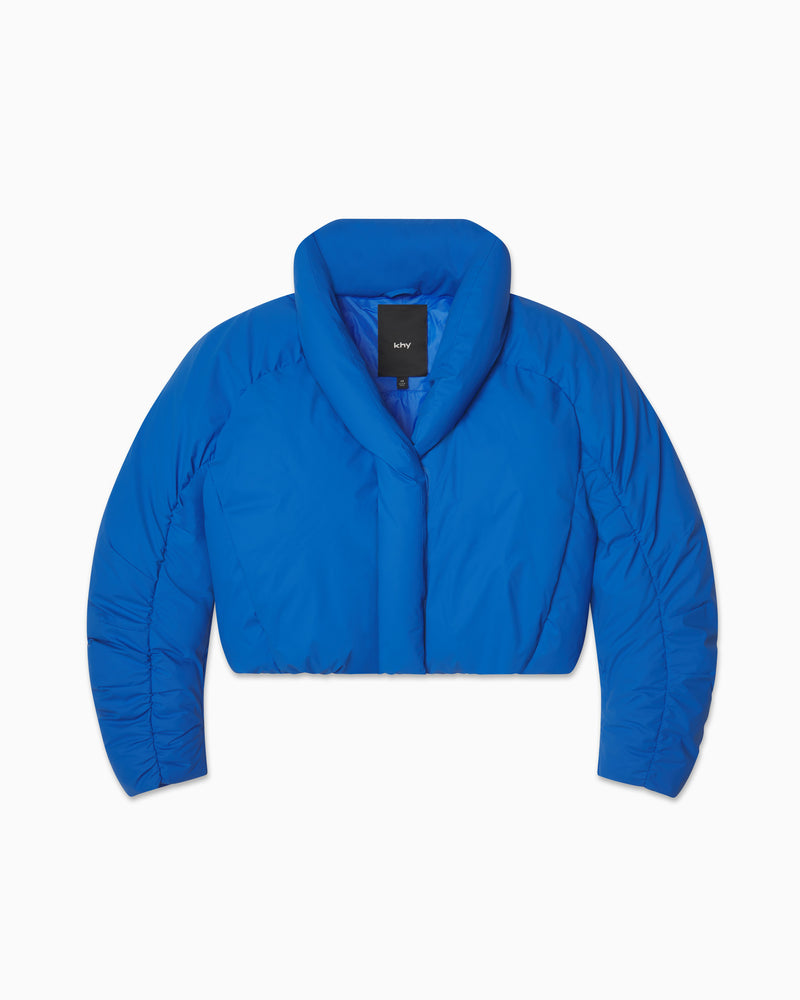 Cropped Puffer Jacket | Cobalt Blue
