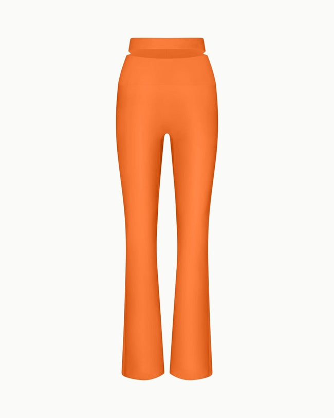 Sleek Stretch Cutout Foldover Pant | Papaya