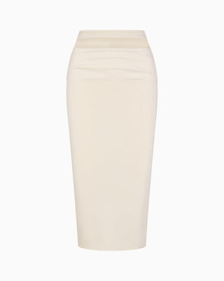Sueded Stretch Cutout Skirt | Stone