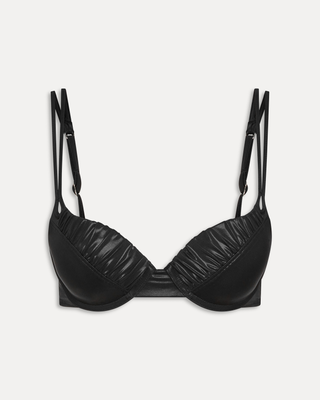 Cherish Metallic Push Up Bikini Top | Black Chrome