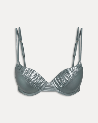 Cherish Metallic Push Up Bikini Top | Chrome