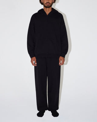 Fleece Oversized Zip Hoodie | Black