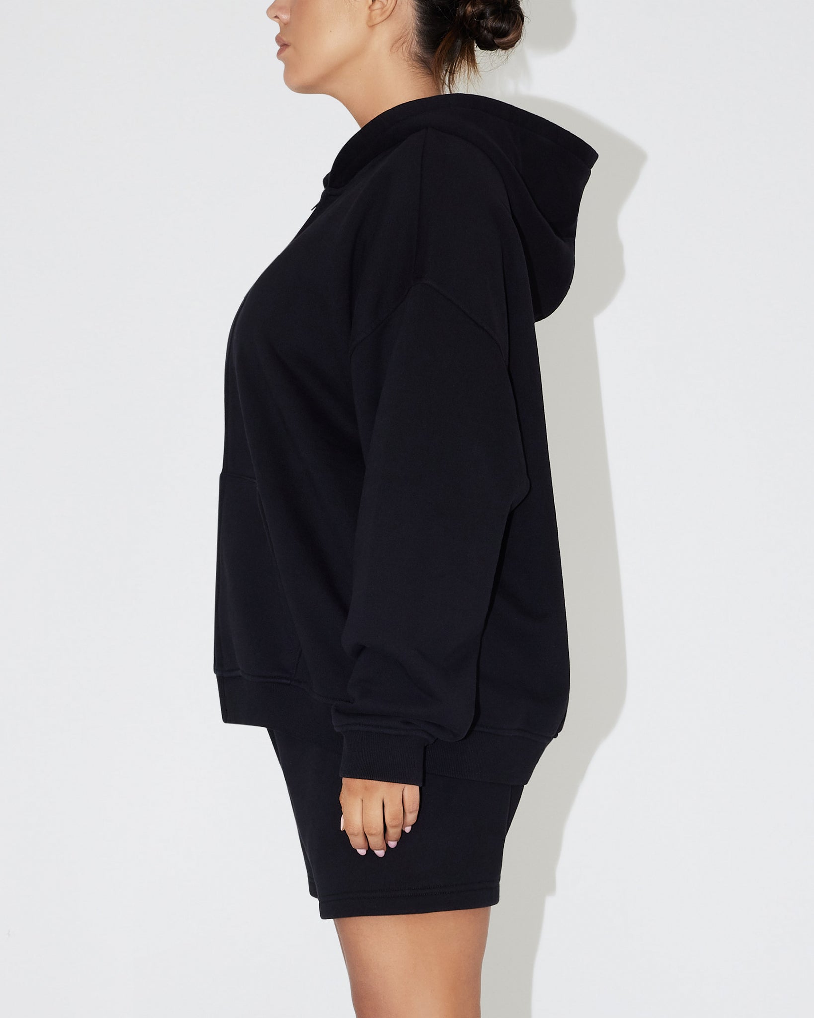 Black Zip Up Hoodie Fleece Oversized | Khy