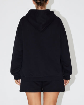 Fleece Oversized Zip Hoodie | Black