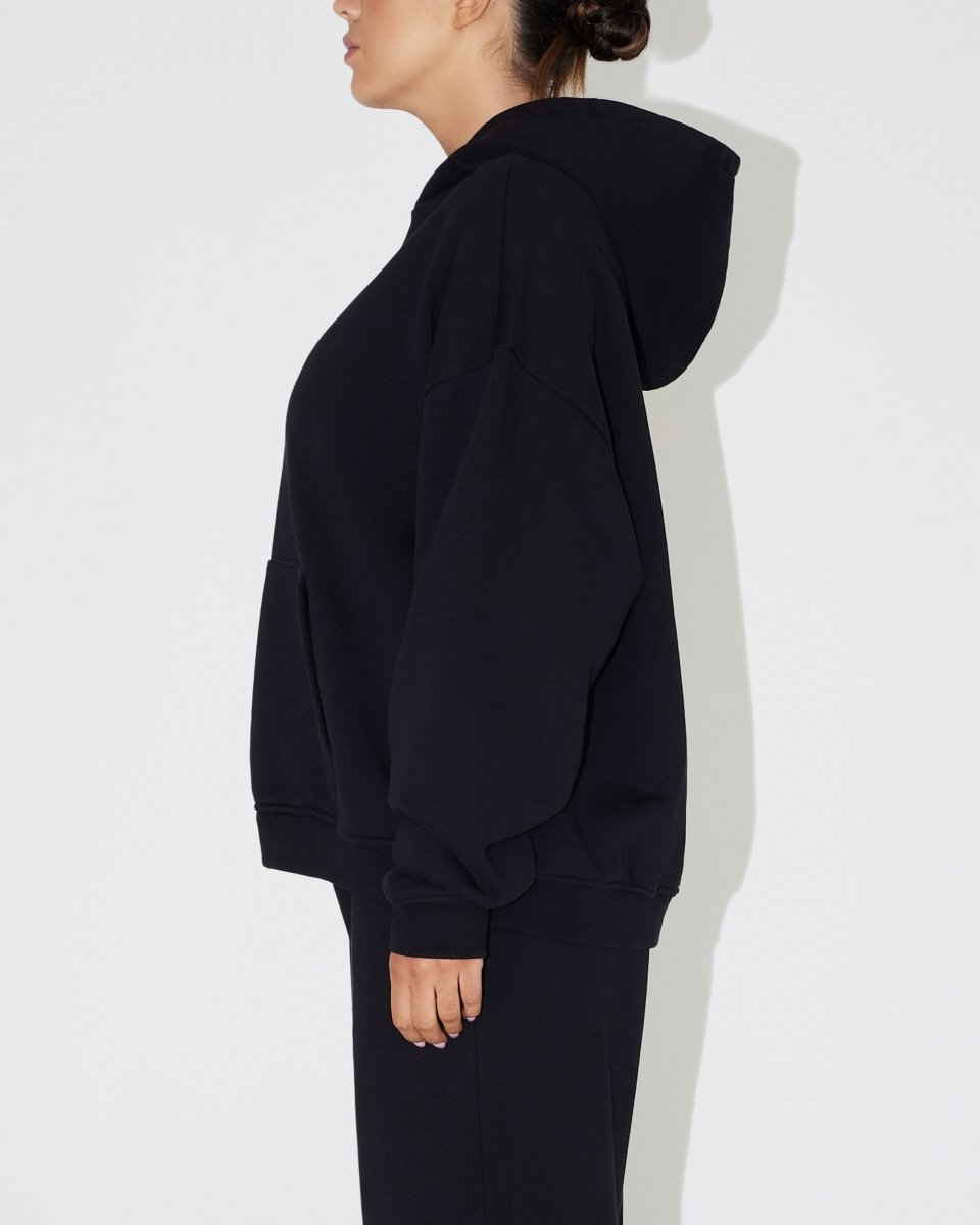 Fleece Oversized Hoodie | Black