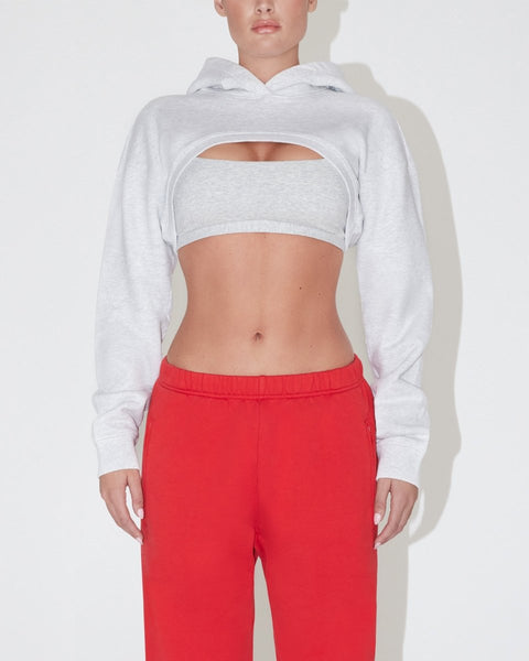 Core Fleece Cropped Hoodie (Eggshell Mix)
