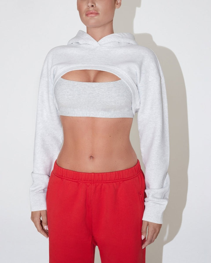 Heather Cropped Hoodie