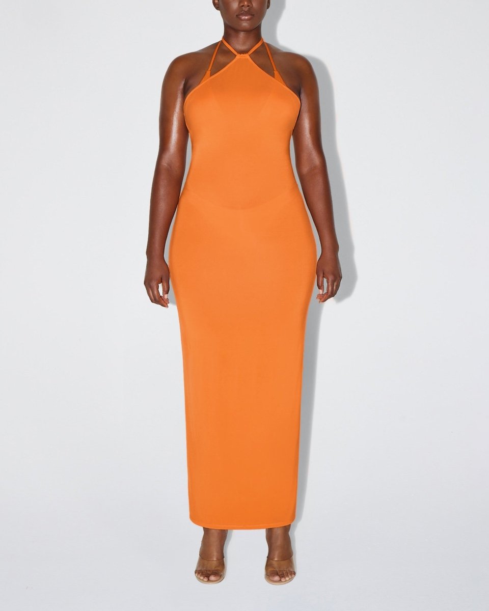 Soft Stretch Halter Maxi Dress | Sunset