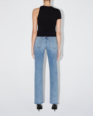 One Shoulder Twist Tee | Black