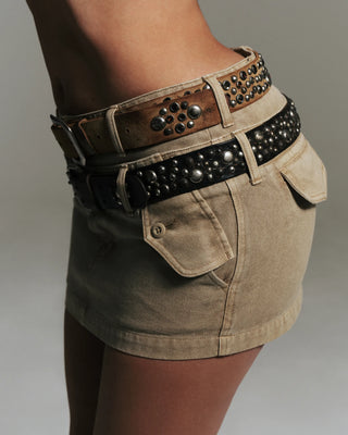 Vintage Studded Belt | Tan