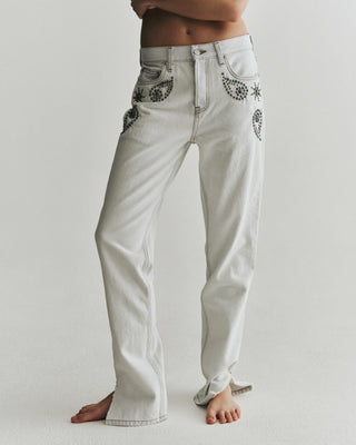 Sunset Studded Low-Rise Jean | Cloud