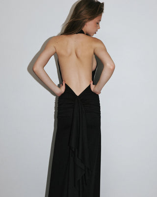Audrey Halter Gown | Black
