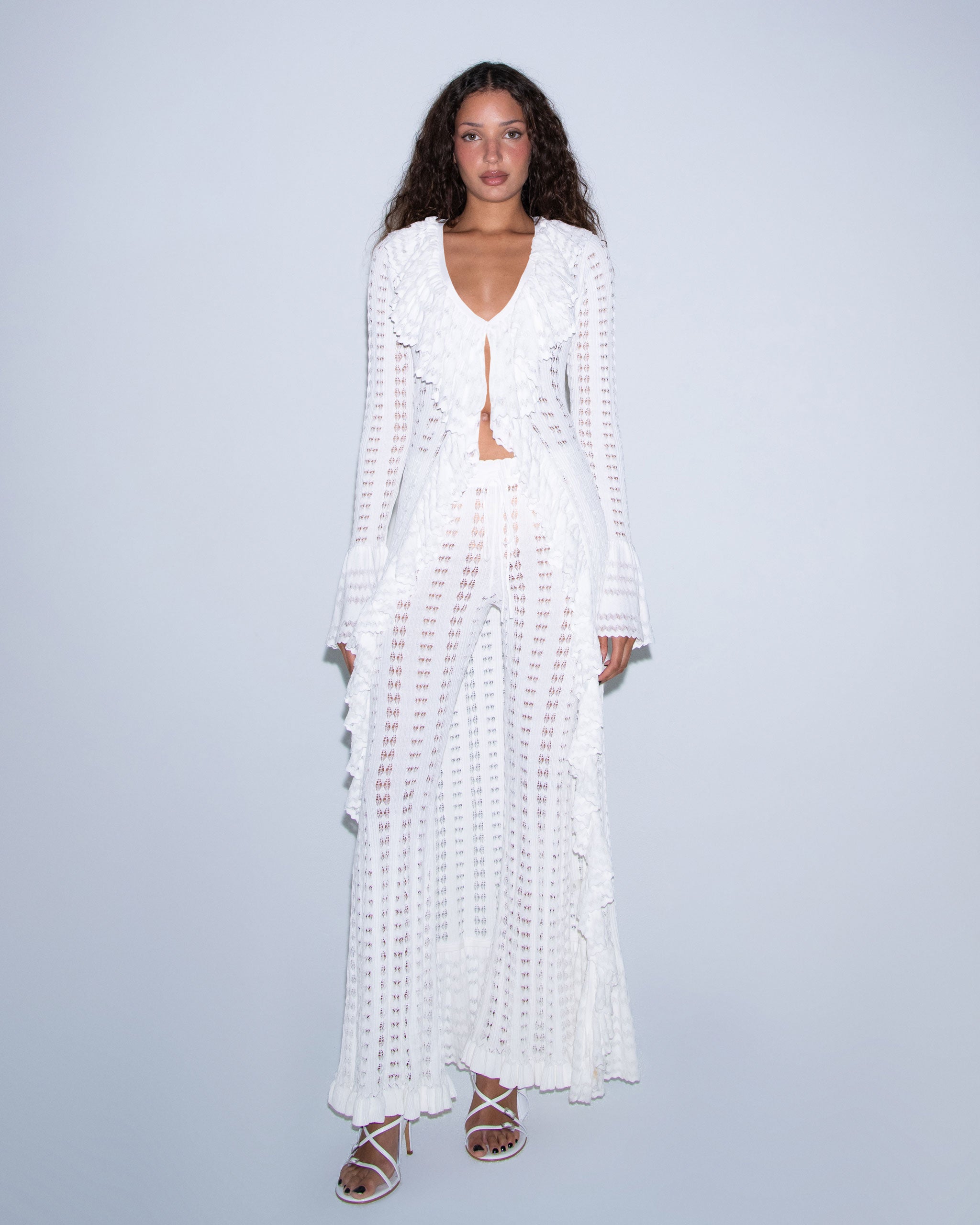 Late Summer Crochet Duster in Tidal White | KHY by Kylie Jenner – Khy