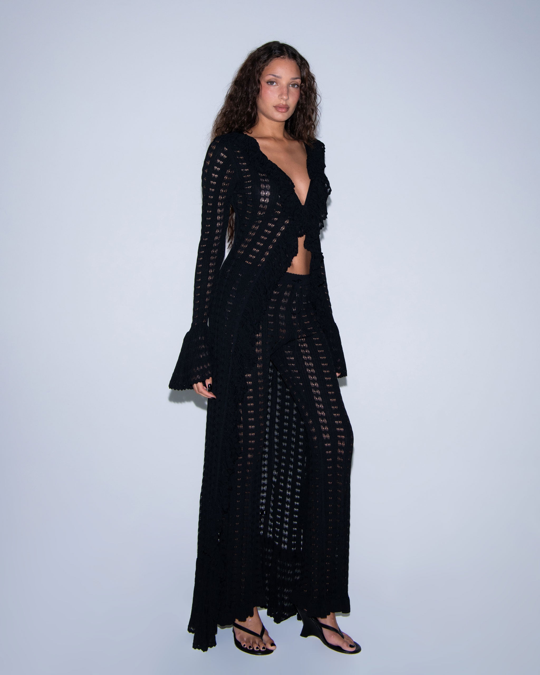 Late Summer Crochet Duster in Eclipse Black | KHY by Kylie Jenner