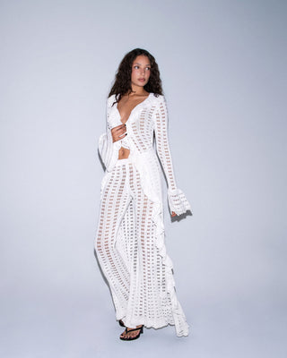 Late Summer Crochet Pant | Tidal White
