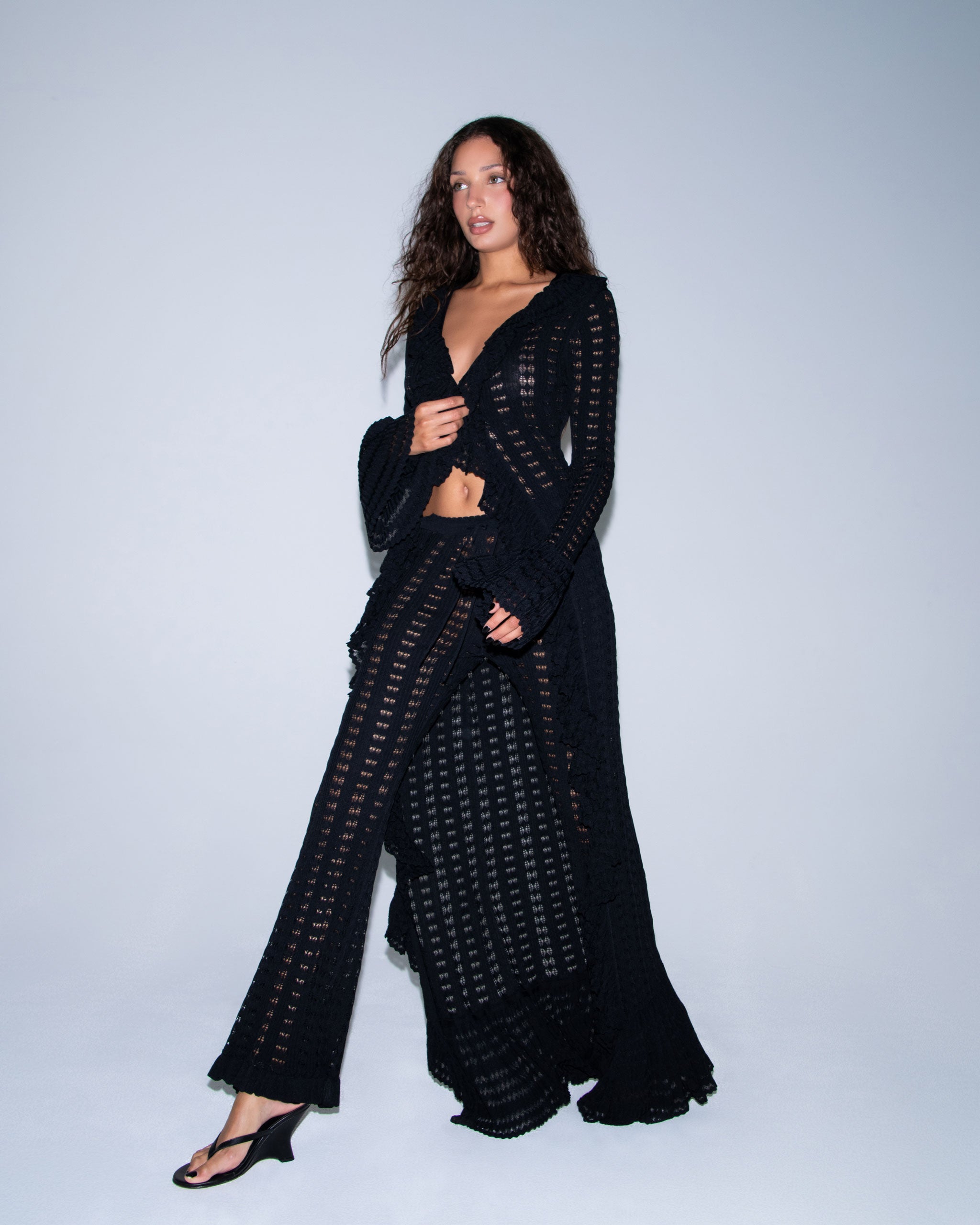Late Summer Crochet Pant in Eclipse Black | KHY by Kylie Jenner – Khy