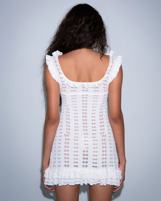Moonlight Crochet Mini Dress | Tidal White