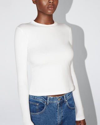 Long Sleeve Tie Tee | White