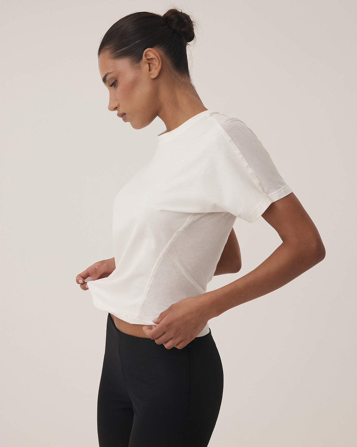 Runyon Twisted Tee in Cloud - KHY by Kylie Jenner – Khy