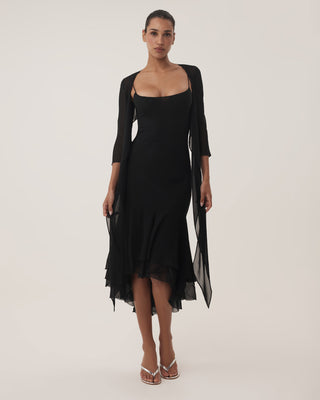 July Silk Gown | Black