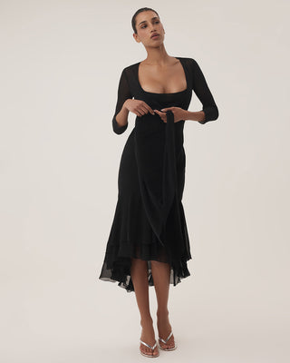 July Silk Gown | Black