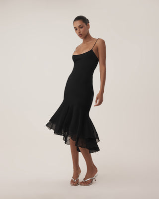 July Silk Gown in Black