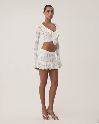 Off-White Sueded Stretch Knotted Mini Dress